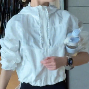 เสื้อคลุมโยคะสีขาว ทรงหลวม ทรงสลิมฟิต แฟชั่นฤดูใบไม้ร่วง สำหรับผู้หญิง แขนยาว ระบายอากาศได้ดี แห้งเร็ว ดูดซับเหงื่อ