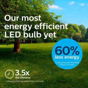 Philips Ultra Efficient LED E27 Frosted Bulb with Eye Comfort - 4W/5W/7.5W in Warm White and Daylight Color