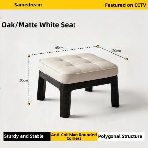 SAMEDREAM | Nordic Style Soft Padded Wooden Bench for Entryway