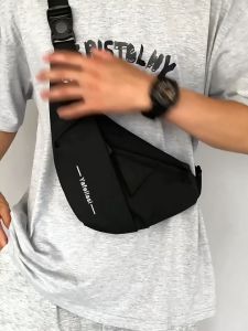 ELACCENT กระเป๋าคาดเอว กระเป๋าคาดอก ผู้ชายเส้นทแยงมุมกระเป๋าคาดหน้าอกผู้ชายกันน้ำความจุสูงกระเป๋าสะพายข้าง กระเป๋า ผู้ชาย