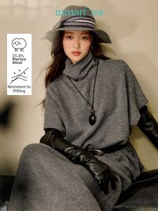 INMAN | Áo Sweater Kiểu Dạng Đắp Cổ Cao Tay Trung Bình