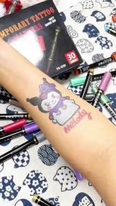 Temporary Tattoo Markers for Skin10 Colors Tattoo PensBrush TipBright colorsFace Paint Kit Cosmetic QualityHalloween makeup