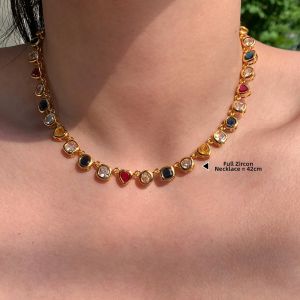 CAFFTI | Colorful Dopamine Flashy Zircon Beach Resort Spring Summer Necklace