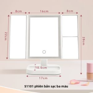 MEILEME | Gương LED Gấp 3 Mặt cho Bàn Trang Điểm