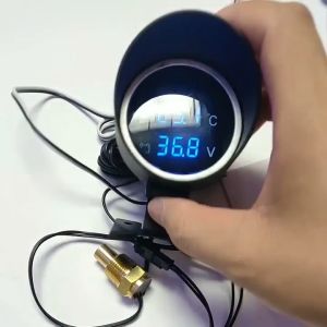 2 in 1 12V 24V LED Digital Car Truck Water Temp Gauge Car Truck Water Temp Gauge Voltmeter For Car