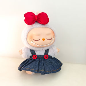 Ropa Labubu Doll Clothes Outfit Accessories Strap skirt set For 15/17cm Labubu Plush Dolls Clothing Girl Dress Up Toys