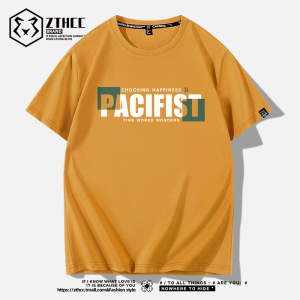 Pure Cotton Short Sleeve T-Shirt 2025 New Mens Casual Summer Sportswear American Trendy Brand Letter Teens Half Sleeve Top