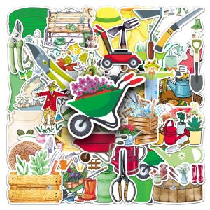 51-102PCS Cartoon Garden Tools Graffiti Stickers Fresh and Creative Decorative Stickers for Water Cups Pencil Cases Notebooks