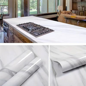 PVC Thickened Waterproof And Oil-proof Marble Wallpaper Self-adhesive Sticker Bathroom Cabinet Cooktop Desktop Decorative Film