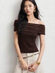 Vero Moda | Summer New Pure Color Slim Fit One-Shoulder Rayon Knit