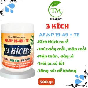 3 KÍCH 19-49-0 + TE hủ 500g kích thích ra rễ cực mạnh kích đọt nhanh mập thân lớn gốc an toàn hiệu quả.