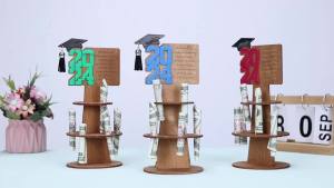 Wooden Graduation Gift Money Holder with 25 Holes Graduation Hat Decor Money Holder DIY for Anniversary Birthday Decor