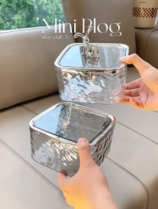 Dustbin Room Cover Mini Nordic Transparent Decoration Desk Kitchen Trash Bins Living Room Tong Sampah Kecil Bertutup