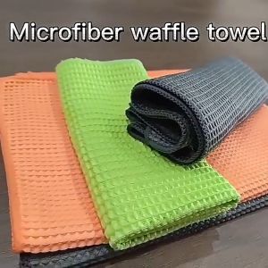 Car Washing Towel Glass Super Absorbant Waffle Rag Quick-Drying Hand Towel For Car/Kitchen