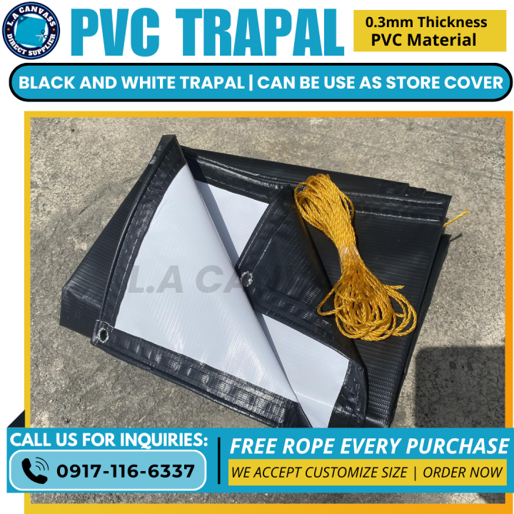 6x10ft Black & White Trapal Tarpaulin Tolda Lona Sun and Rain Protection in Lowest Guarantee Price