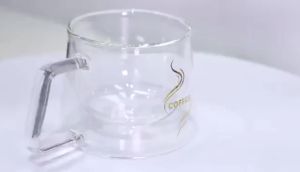 ZEO 200ml Double Layer Glass With Handle Heat-Resistant Coffee Glass Mug Double Layer Tea Cup