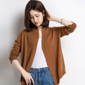 Minimal Stylish Pure Color Wool Cardigan Sweater