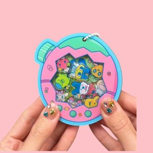Bandai | Bandai Tamagotchi Kuchipatchi Acrylic Rocker Mặt Dây Chuyền Anime Hoạt Hình Móc Khóa Màu Sắc Cao Cấp Trang Trí Cho Túi Đi Học