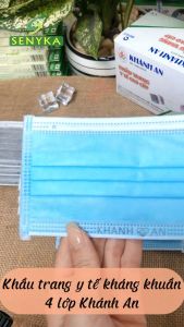 Khẩu trang y tế 4 lớp khánh an hộp 50 cái kháng khuẩn chống bụi bẩn