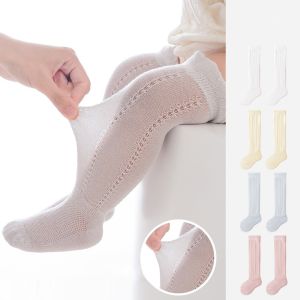 0-2Years Newborn Baby Out Long Socks Breathable Mesh Cotton Princess Knee High Sock Summer Thin Socks