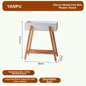 YANPU | Simple Design Wooden Flower Stand Planter