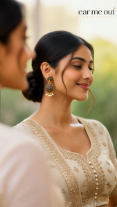[SG] Vintage Mandala Pearl Drop Earrings | Multicolour Ethnic Statement Earrings | Antique Gold Bohemian Earrings | Heritage Festival Earrings | ear me out (EMO-51)
