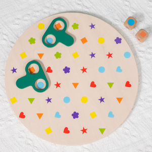 Bảng Trò Chơi Ghép Hình Montessori - Đồ Chơi Xếp Hình Giáo Dục Tương Tác Với Xúc Xắc Để Học Tập Về Màu Sắc Và Hình Dạng Rèn Luyện Sự Tập Trung Cho Trẻ Từ 3-12 Tuổi