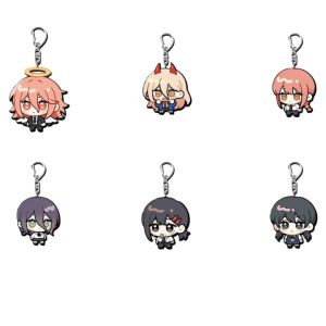 Bandai | Chainsaw Man Anime Figure Acrylic Keychain Makima Power Aki Angel Reze Denji Cosplay Backpack Decoration Pendant Holiday Gift