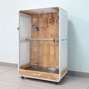 Large Stainless Steel Bird Cage Parrot Cage Indoor Luxury Villa Ecological Super Extra Large Grey Machine King Kong Metal Birdcage