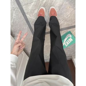 Quick Dry Ice Silk Nylon Mens Outdoor Sports Pants Summer Thin Waterproof Straight Leg Casual Trousers Loose Fit mid Waist