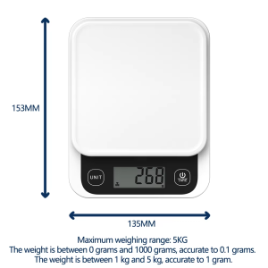 Coffee Scale 0.1g 5kg Kitchen Food Scale Nutrition Calculator App Tare 6 Units Espresso Pour Over Coffee Bean Baking Slim LCD