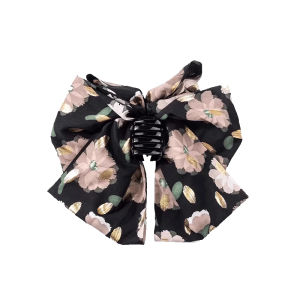 Floral Bow Ribbon Back-of-Head Hair Clip