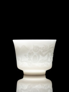 SIFANGTING | High-end Ice Chalcedony Jade Relief Tea Cup Home Use
