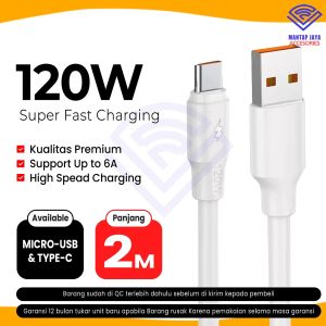 [COD] KABEL DATA CHARGER FAST CHARGING NANVAN MICRO USB / TYPE C 120W 6A NVN-KD25 2 METER