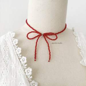 Vòng cổ nơ pha lê Peira Choker KHÔNG GỈ dây chuyền dáng ngắn basic phong cách hàn quốc