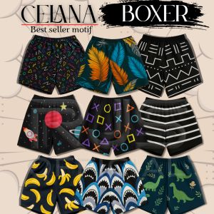 Paket 5 Pcs Celana Boxer Pria Wanita Dewasa Premium Motif Best Seller