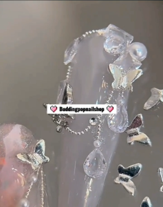 50Pcs 3D Aksesori Kuku Mini Rama-Rama Perak Aloi Mini Silver Alloy Diamond Butterfly Nail Art Accessories立体迷你小蝴蝶银色合金美甲饰品