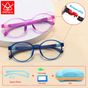 IMPALA FL1013Q Thời Trang Trẻ Em Máy Tính Kính Nam Nữ 2-8 Năm Tuổi Trẻ Em Kính Mắt Với Miễn Phí phụ tùng Có Thể Tháo Rời Kính Chân bảo vệ khỏi tia UV Gọng silicon chống ánh sáng xanh chống tia cực tím mắt kính HD