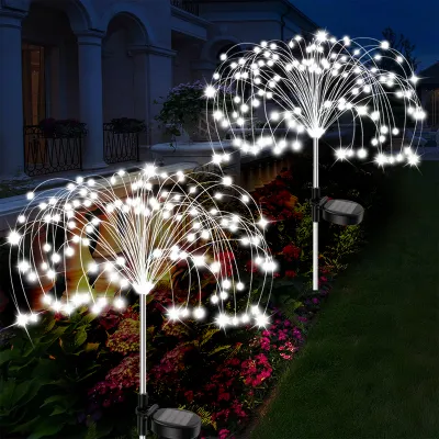 Garden Decor LED Solar Flower Fairy Lights Waterproof Outdoor Solar Power Firework Lamp for Yard Pathway Patio Lawn