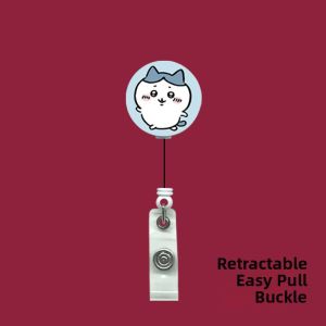 Cartoon Xiao Ba Card Holder Bus Pass Pick-up Card Easy-to-Clip Retractable Lanyard Business Card School ID Card Metro Card