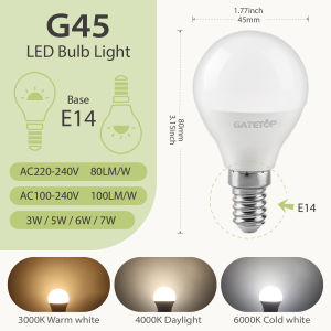 GATETOP | 12 Pack Mini G45 LED Bulb 3W-7W E14 E27 B22 Energy Efficient Decorative Lamp Bulbs Ideal for Ceiling Lights Pendant Lamps