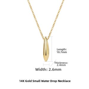 KKLUE | 14K Solid Gold Simple Drip Design Fashionable Luxe Necklace