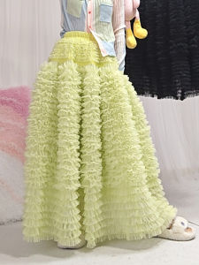 High Waist Mid-Length A-Line Ball Gown Skirt Celebrity Style Puffy Cake Skirt Slimming Design New 2024 Collection