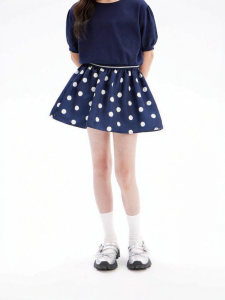 LOVESASAKIDS | Polka Dot A-line Dress with Elastic Back Waistband and Built-in Leggings