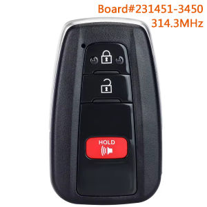 KEYECU 231451-3450 314.3MHz Smart Remote Car Key Fob for Toyota 4Runner RAV4 Prius 2021 2022 2023 2024 2025 HYQ14FLA 3 Buttons