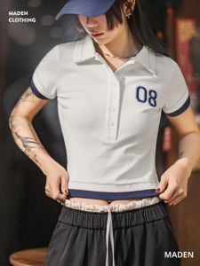 เสื้อยืดคอกลมแขนสั้นผ้าถักทรงสลิมฟิตสำหรับผู้หญิง ชุดทำงานฤดูร้อน 2025 คอกลมแขนสั้นทรงสลิมฟิต