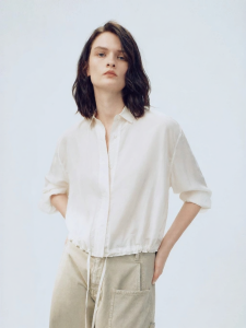edition | Lightweight Plaid Silk Drawstring Autumn Shirt