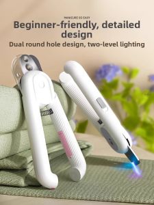 WEVOLA | Lighted Cat and Dog Nail Clipper Universal for Beginners Dual Holes
