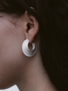 Elegant Wide Edge C-Shaped Hoop Earrings: A Stylish Sterling Silver Choice