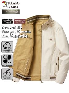 TUCANO | Two-side Wear Jacket 100% Cotton Middle-aged Men Stand Collar Father Style Casual